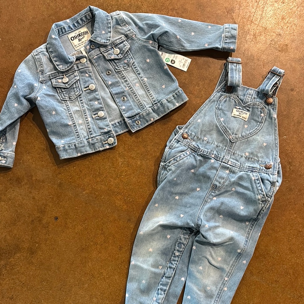 OshKosh B'gosh Denim Overall Set size 18m